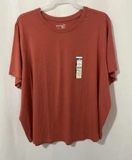 Terra & Sky Women’s Plus Size Crew Tee Shirt Coral Bisque 4X (28W-30W)