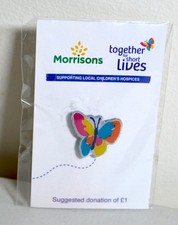 Morrisons Together For Short Lives Charity Butterfly Enamel Pin Badge Hospice