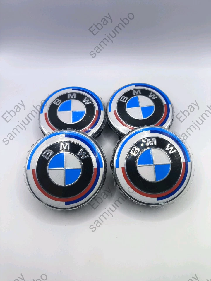 4 Original genuine BMW Floating Center Caps – 50th Colors  - 68mm - 2455269 - Photo 3/4