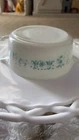Pyrex Amish Butterprint 1.5 Pint Casserole Bowl Turquoise on White 472