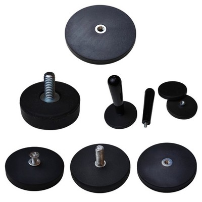 Neodym Magnet Gummiert mit Außen-/Innengewinde 22mm-88mm Magnete mit/ohne Griff