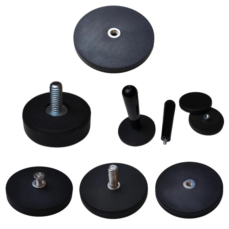Neodym Magnet Gummiert mit Außen-/Innengewinde 22mm-88mm Magnete mit/ohne Griff - Bild 1 von 1