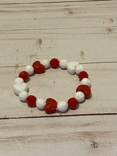 Valentine Heart Beaded Bracelet Girls Kids Jewelry Handmade Valentine Gifts