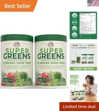 Super Greens Natural Flavor | 50 Organic Superfoods, 40 Servings, 10.6 Oz, 2 ...