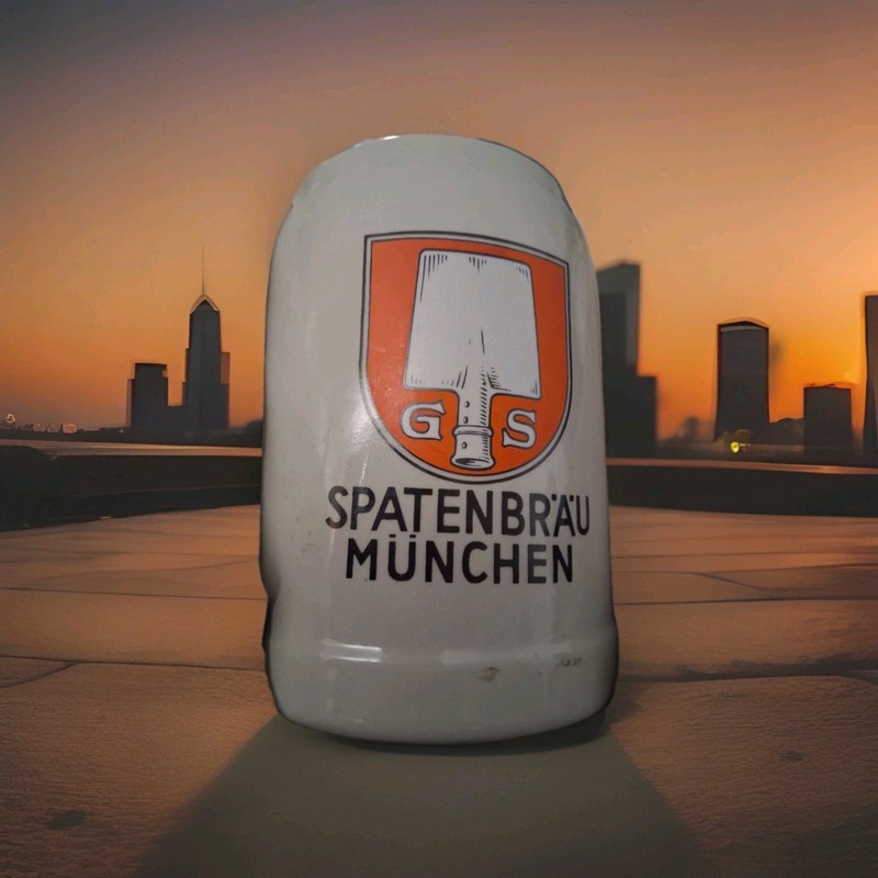 SPATENBRAU Munchen Beer Ceramic Stein Tankard Germany Brewery 0.5L Munich