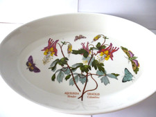28 x 19cm Portmeirion Botanic Garden Aquilegia Gracilis Oval Serving Oven Dish .