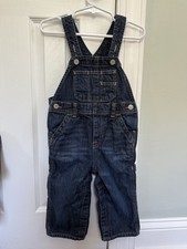 Gap Denim 12-18 months baby overalls buttons snaps blue boy girl neutral farm