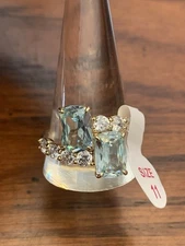 Bomb Party Ring Size 11 RG74701 It’s The Glam For Me Aquamarine CZ Gold Plating 