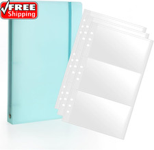 3 5 Index Card Binder Organizer with 3-Pocket Double-Sided Sleeves, Index Card