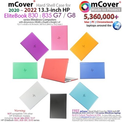 NEW mCover Case for 2020 ~ 2022 13'' HP EliteBook 830 835 G7 / G8 series Windows