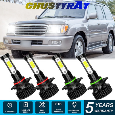 4x LED Headlight Hi/Low Beam Bulbs For Toyota Land Cruiser 100 Series 1998-2005