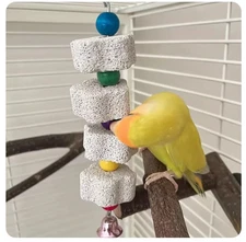 Parrot Grinding Stone Mineral Pet Supplies Bird Cage Toys Flower Shape Hanging