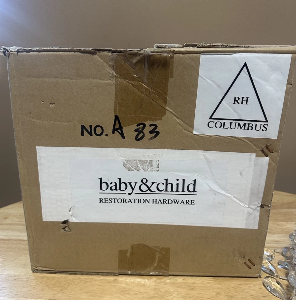 Baby & Child Restoration Hardware Crystal Prisms Mini Chandelier White 3 Arm - Image 3 of 4