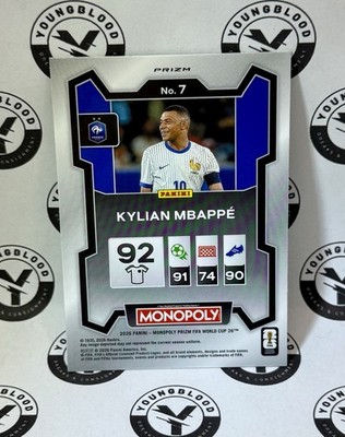 2026 Monopoly Prizm World Cup Kylian Mbappe Blue Wave Prizm France