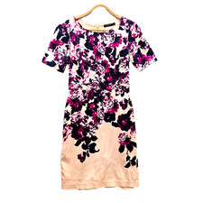 Target Limited Edition Dress Womens Pencil Size 10 Beige Pink Black Floral