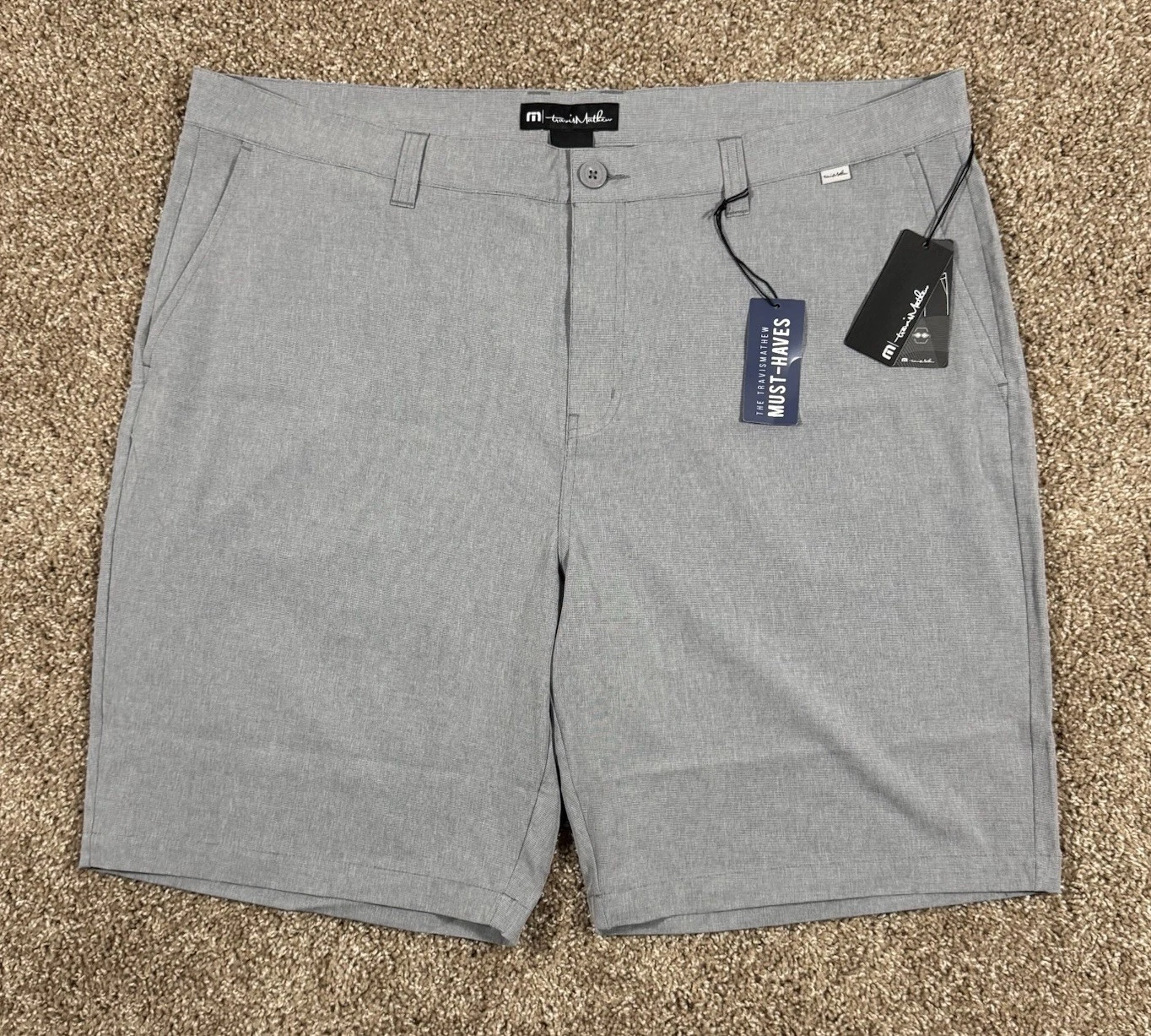 Travis Mathew Beck Golf Shorts Mens 42 Grey Perfect Series Performance Chino NEW
