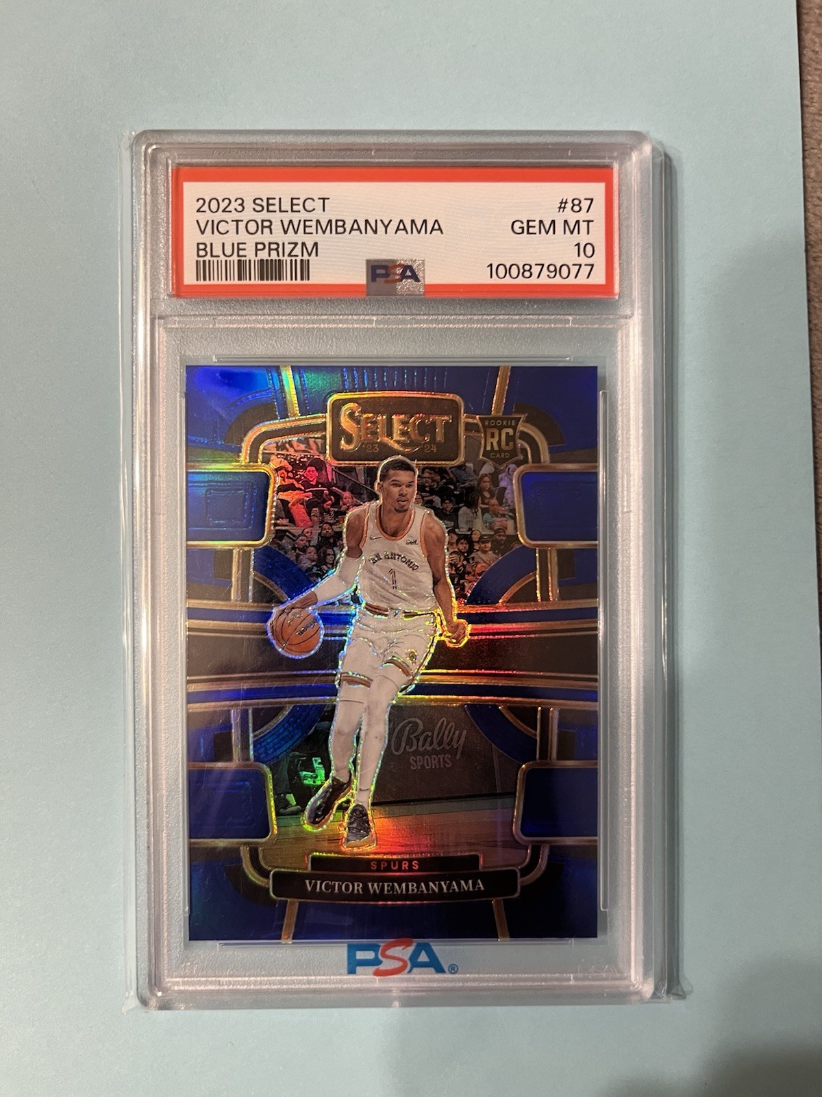 👽2023-24 Panini Select Concourse Victor Wembanyama Blue Prizm Rookie PSA 10👽
