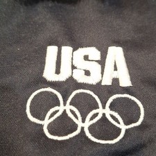 USA Olympic Black Jacket Full Zip Jacket Pockets Mens XL Made in USA