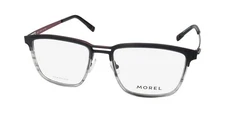 NEW MOREL OGA 10201O GLASSES BLACK 57-18-150 MENS FRANCE SQUARE FULL-RIM