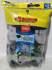 Hanes Boys Boxer Briefs 9-Pack Cool Comfort Flex Waistband Tagless Small New