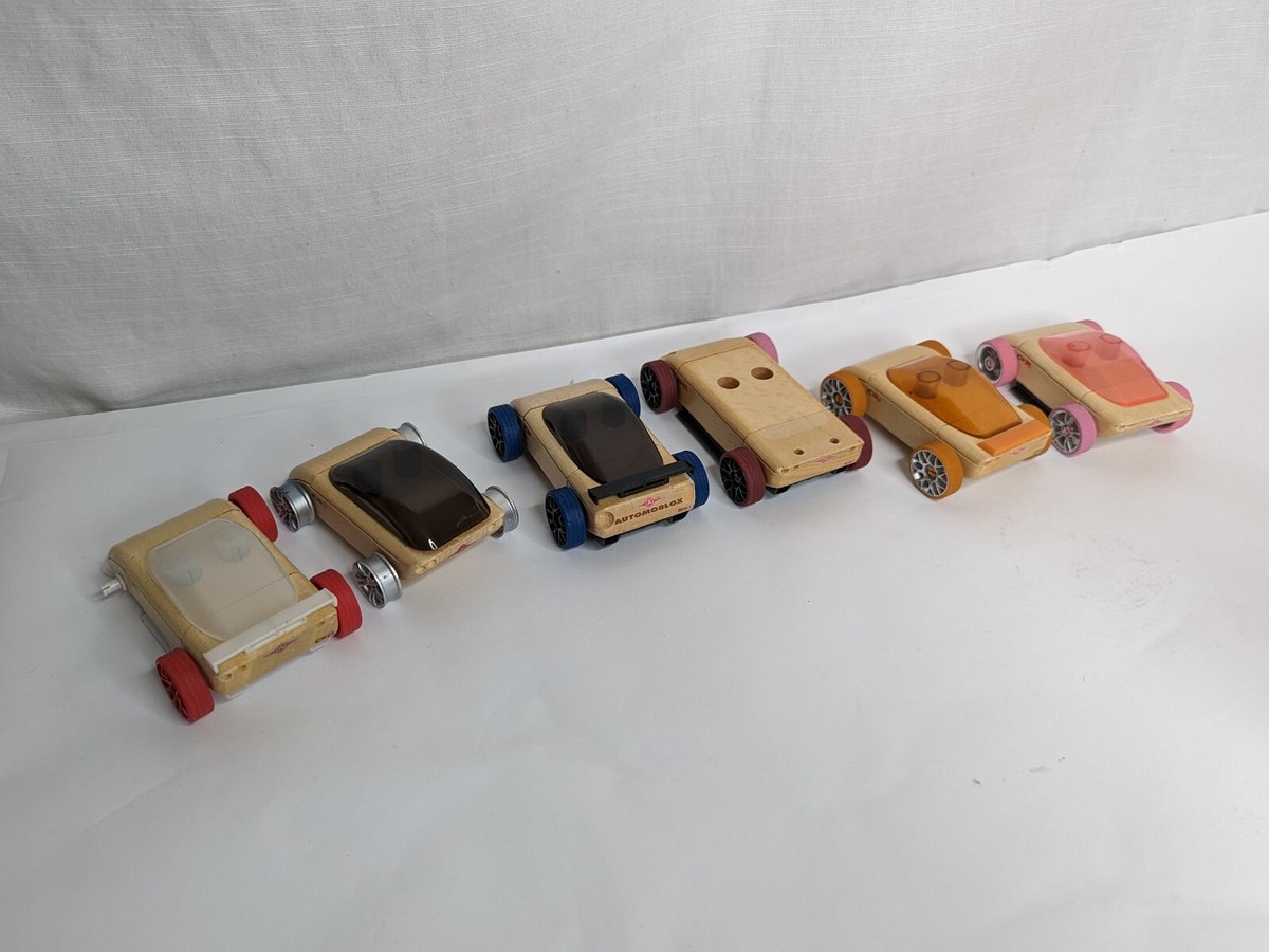 6x Lot: Calello AUTOMOBLOX Mini Wooden Modular Toy Cars - All