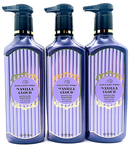 NEW 3 VANILLA CLOUD BATH & BODY WORKS GENTLE GEL HAND SOAP WASH 8 FL OZ SHEA - Picture 2 of 3