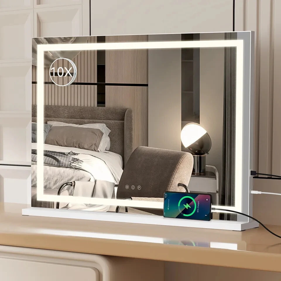 Puluomis Miroir Cosmétique avec éclairage LED Maquillage Port de charge USB Neu - Photo 2/4