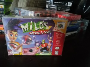 Milos-Astro-Lanes-Nintendo-64-N64-Factory-Sealed-Mint-Brand-New-w-Box-Protector