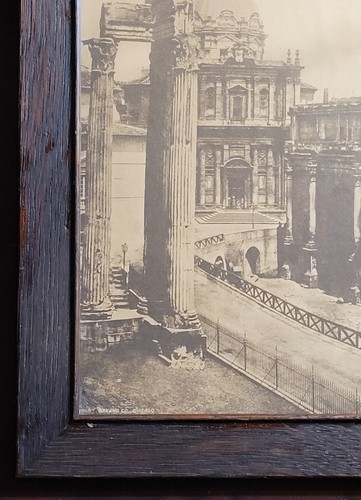 Antique Framed Roman Forum Sepia Photograph Architecture Ruins Grand Tour Decor - Picture 5 of 7