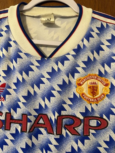 Original Manchester United 1990/1991 away snowflake 42-44 L shirt jersey - Picture 2 of 5