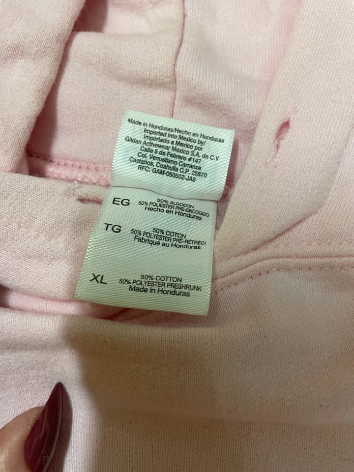 Винтажная толстовка с капюшоном 2000-х годов Y2K против рака молочной железы Cheer For Cure Gildan тяжелая розовая размер XL - Изображение 3 из 4