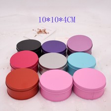 1pc Round Tinplate Box Solid Metal Tin Case Wedding Candy Cookie Gift Packaging