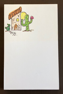 Southwest Casa Saguaro Cactus Note Pad Paper 3 1/2x 5 1/2 X 1/2 
