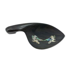 1 Pcs 4/4 Ebony Wood Violin Chin Rest Shell Bird Inlay High Quality