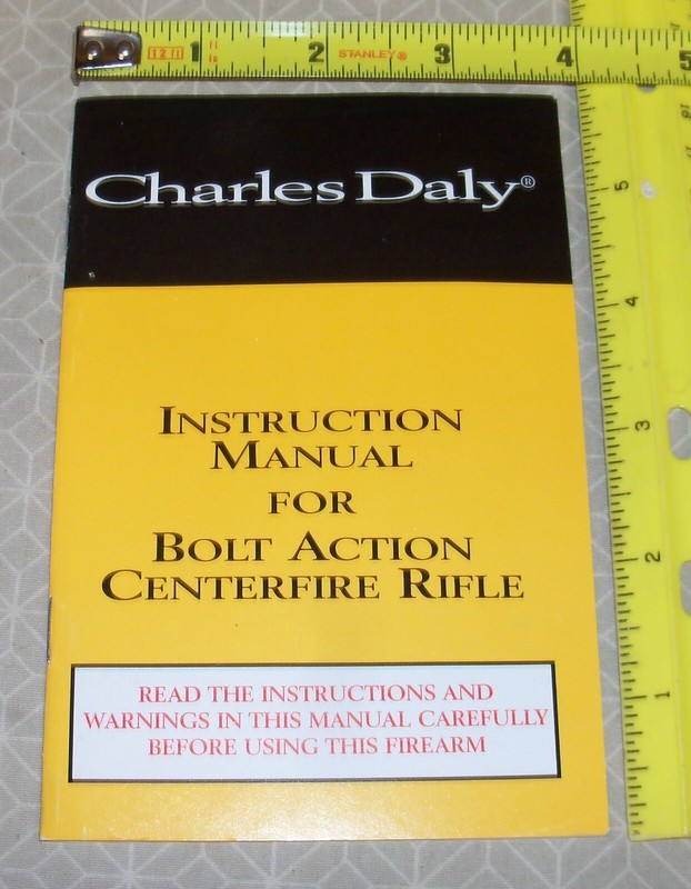 Charles Daly rifle Original Factory Owners Instructions / Manual