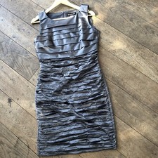 Designer party /cocktail / evening Races dress grey sateen size 10 ladies Womens