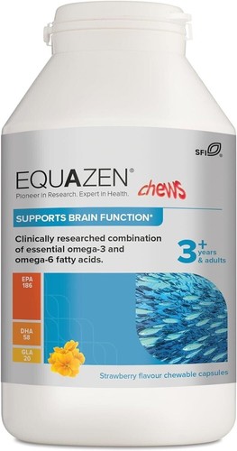 EQUAZEN Omega 3 & 6 Kausnacks, 360 Erdbeergeschmack - UnterstĂŒtzung der Gehirnfunktion, Kinder - Bild 4 von 7