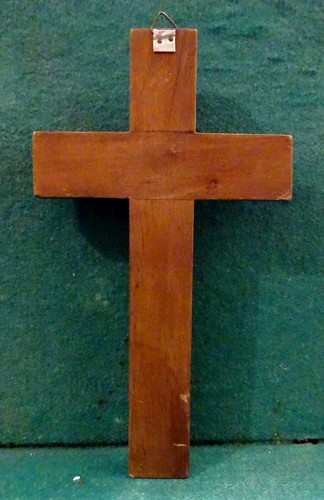 Vintage WOOD & PLASTIC WALL CRUCIFIX CROSS 213mm - Picture 5 of 6