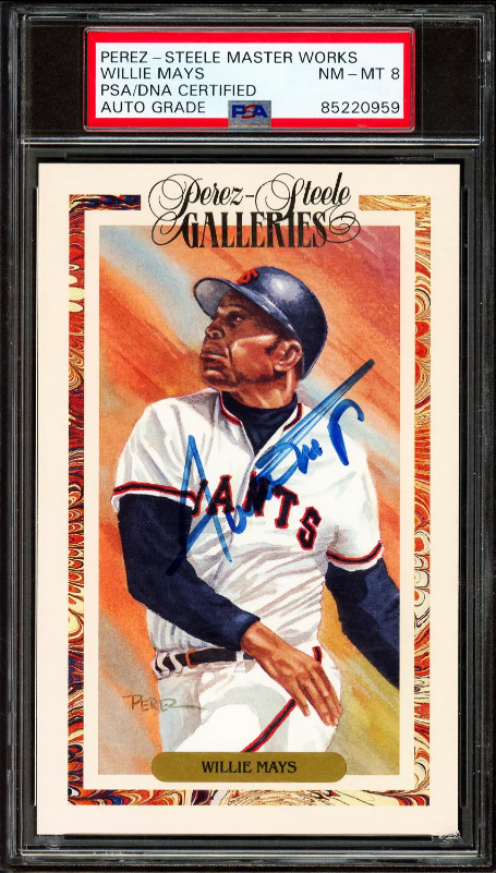 Willie Mays Signed/Autographed Perez-Steele Master Works Postcard (PSA/DNA)
