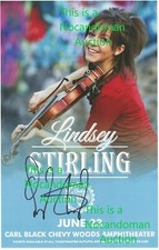 RARE 5 SIGNED LINDSEY STIRLING AUTOGRAPHED CONCERT POSTER FREE SHIP USA STERLING