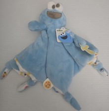 Kids Sesame Street COOKIE MONSTER Plush Security Blanket Lovey