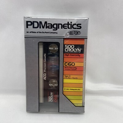 PDMagnetics,  500 Crolyn, C-60, ACQ Precision Cassette. Old New Stock Blank Cast