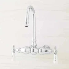 Signature Hardware SH314663 Gooseneck Spout Wall-Mount Tub Faucet w/Wall Coupler