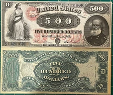 Reproduction Copy 1875 $500 Bill US Note Mansfield Civil War Read Description