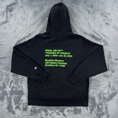Virgil Abloh Off White X Mickey Mouse Brooklyn Museum Champion Hoodie Men L - Picture 6 of 9