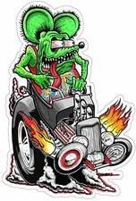 Rat Fink riding Hot Rod, Big Daddy Ed Roth Metal Sign