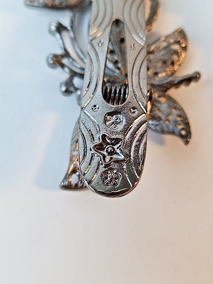 4 VINTAGE HAIR CLIPS BUNDLE!, RHINESTONES, FAUX PEARLS, SILVER & GOLD