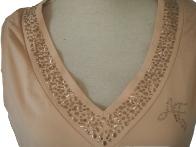 AIRFIELD Shirt, Größe 38; helles aprikot, mit tollem Ausschnitt u. Logo
