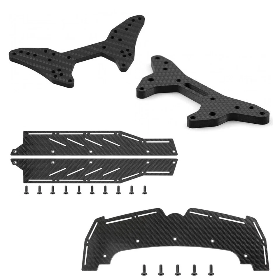 Carbon Fiber Tail Wing Front Splitter Shock Tower Set For ARRMA 1/7 LIMITLESS V2 - Image 4 of 4