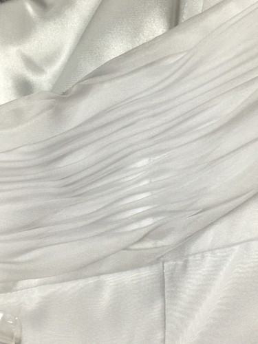 NWT Galina White Organza Sz 16 Ruched Empire Brooch Strapless Wedding Dress $399 - Picture 19 of 22